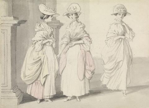 James Roberts Three Ladies Standing on a Terrace