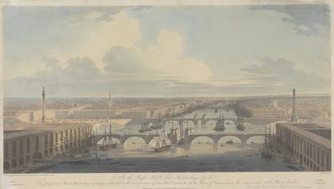William Daniell Perspective Sketch Illustrating a Design on the Improvement of the Port of London