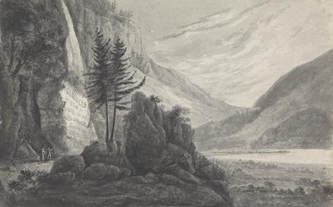 Isaac Weld Mountainous Landscape with Inscription to Salomon Gessner (Switzerland)