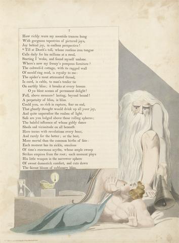 William Blake Young's Night Thoughts, Page 7, "Till at Death's Toll, Whose Restless Iron Tounge"