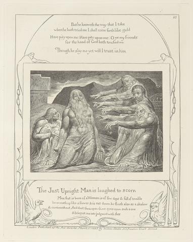 William Blake Book of Job, Plate 10, Job Rebuked by His Friends