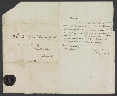 Clarkson, Thomas, 1760-1846. Letter from Thomas Clarkson to Thomas Middleditch.