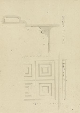 Sir Robert Smirke the younger Architectural Drawing of the Porticos of a Temple