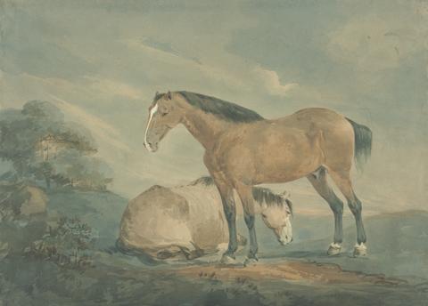 Sawrey Gilpin Two Bay Horses in a Landscape