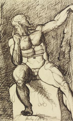 Benjamin Robert Haydon Study of a Seated Male Nude