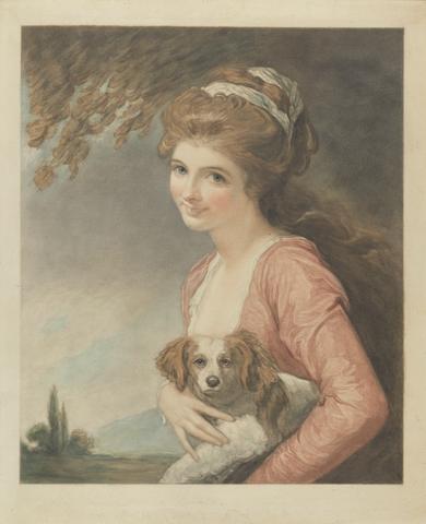 unknown artist Lady Hamilton with a dog