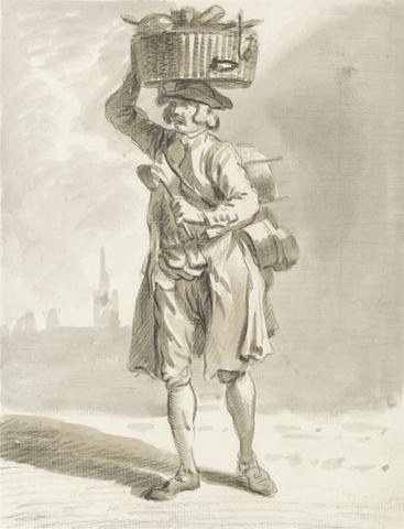 Paul Sandby RA London Cries: A Man with a Basket (Man Selling Pots and Pans)