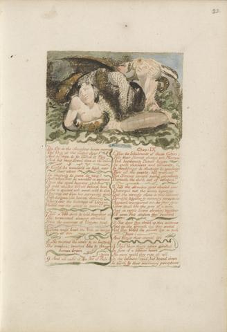 William Blake The First Book of Urizen, Plate 26, "The Ox in the Slaughter House Moans...." (Bentley 25)