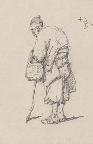 George Chinnery Old Man Leaning on a Stick
