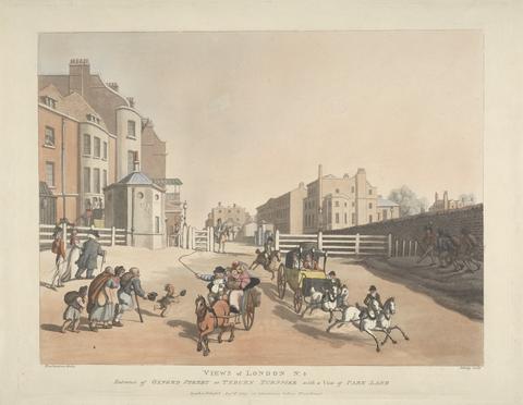 Thomas Rowlandson Set of Six Views in London, (Turn Pike series)