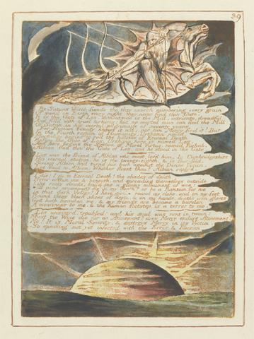 William Blake Jerusalem, Plate 39, "By Satans Watch-fiends...."