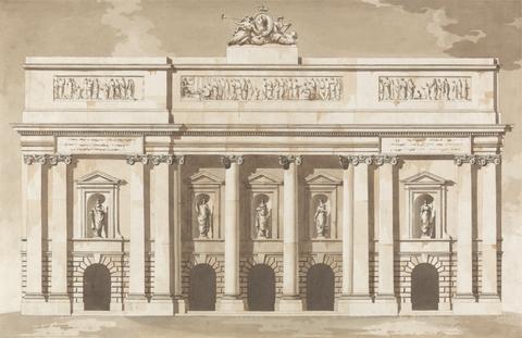 James Gandon Elevation for the West Front of Parliament House, Dublin
