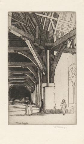 William Strang From the Flemish Set: Roof of the Halles, Ypress