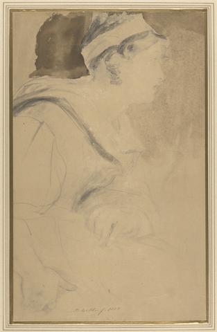 Sir David Wilkie Study of a Girl for "Mary, Queen of Scots, Escaping from Loch Leven Castle"