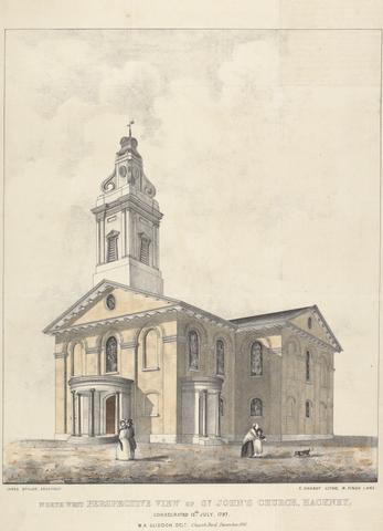 unknown artist North West Perspective View of St. John's Church, Hackney