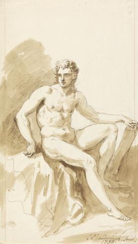 John Vanderbank Seated Male Nude