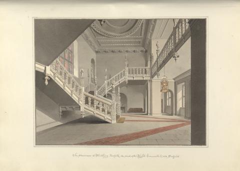 John Buckler FSA The Staircase at Blickling, Norfolk; the Seat of the Right honourable Lord Suffield