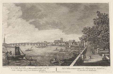 John S. Muller A North East View of Westminster with the Bridge, taken from Somerset Garden