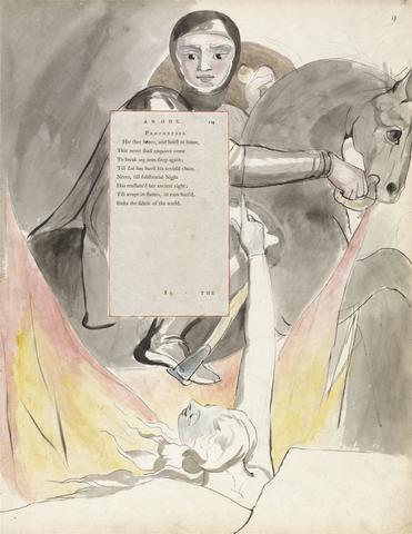 William Blake The Poems of Thomas Gray, Design 85, "The Descent of Odin."