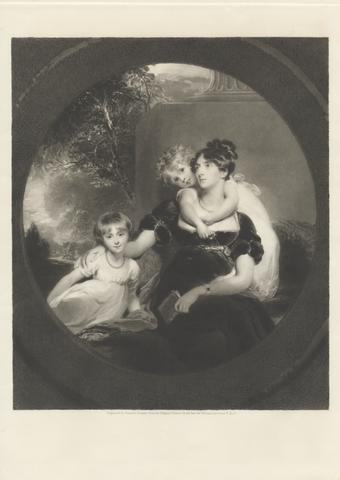 Samuel Cousins Mary Elizabeth, Countess Grey, with Her Two Children