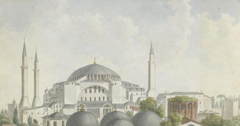 Willey Reveley Views in the Levant: View of the domes and spires of Hagia Sophia, Istanbul