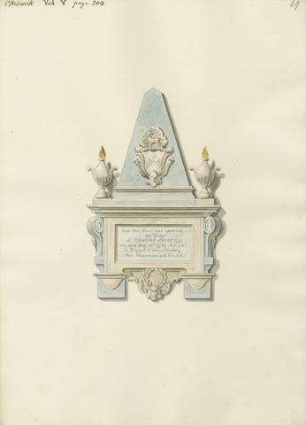 Daniel Lysons Memorial to Edward Crisp from Chiswick Church