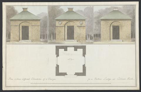 James Wyatt Cobham Hall, Kent: Plan and Elevations of Porter's Lodge