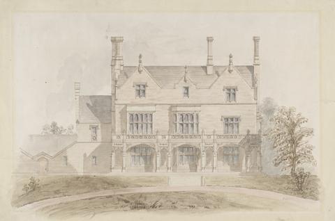unknown artist Front Elevation of a House with Porch in the Gothic Style
