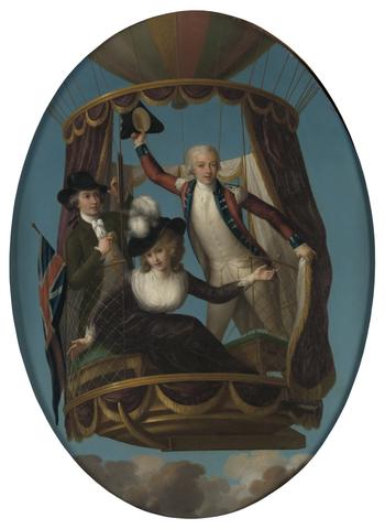 John Francis Rigaud Captain Vincenzo Lunardi with his Assistant George Biggin, and Mrs. Letitia Anne Sage, in a Balloon