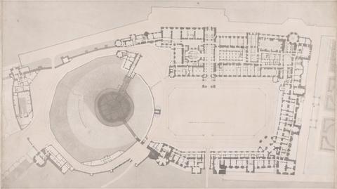 Sir Jeffry Wyatville Windsor Castle, Berkshire: Plan at Ground Level