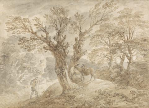 Thomas Gainsborough RA Wooded Landscape with Peasant and Donkeys