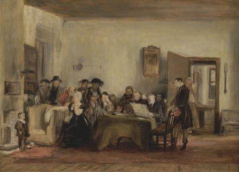 Sir David Wilkie Sketch for 'The Reading of a Will'