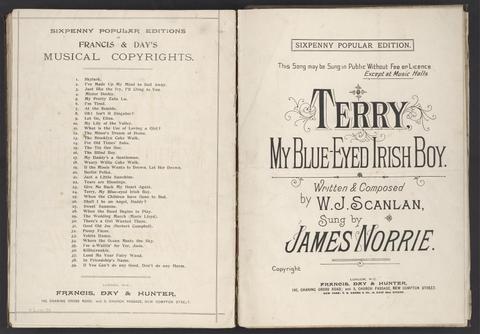 Scanlan, Wm. J. (William James), 1856-1898. Terry, my blue-eyed Irish boy /