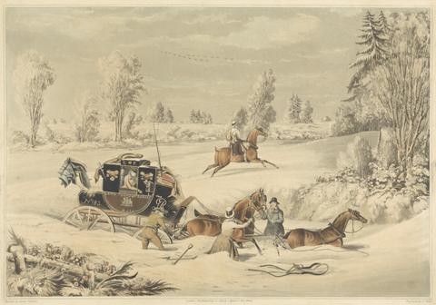 Richard Gilson Reeve The Mail Coach in a Drift of Snow