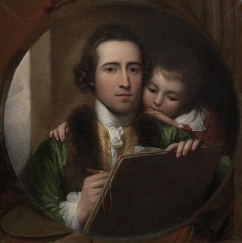 Benjamin West The Artist and His Son Raphael