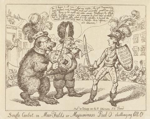 Thomas Rowlandson Single Combat in Moor fields or Mag'nanimous Paol O' Challenging All O