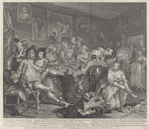 William Hogarth A Rake's Progress, Plate III: He Revels