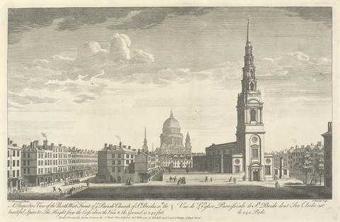 Thomas Bowles A Perspective View of the Northwest Front of ye Parish Church of St. Brides