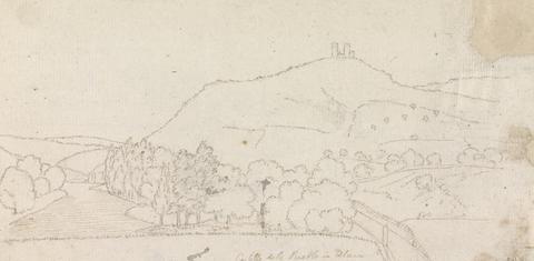Henry Swinburne Landscape VIew of a Catle on a Hill