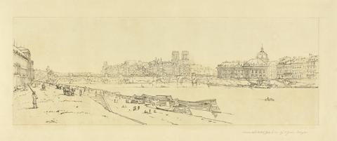 Thomas Girtin View of Pont Neuf, part of the Louvre, Notre Dame, and the College of four Nations
