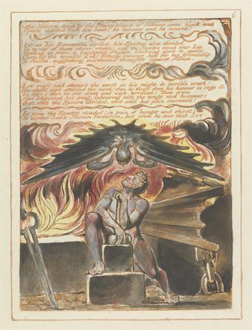 William Blake Jerusalem, Plate 6, "His Spectre driv'n...."