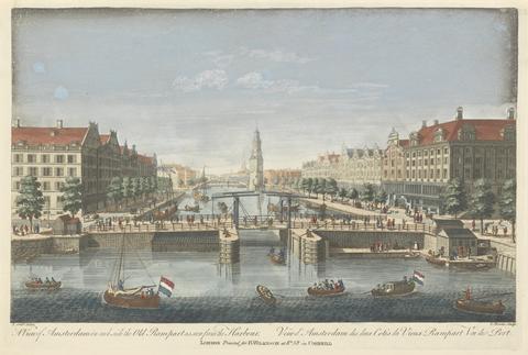 Thomas Bowles A View of Amsterdam on each side the Old Rampart as seen from the Harbor