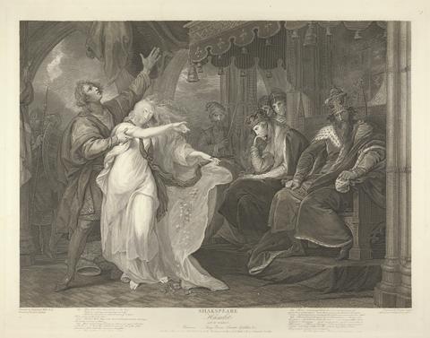 Francis Legat Hamlet: Act IV, Scene V, Elsinore -- King, Queen, Laertes, Ophelia, etc.