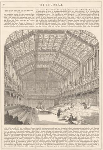 G. P. Nicholls The New House of Commons (Page from the Art Journal) (reproduction)