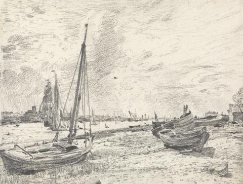 John Constable Shipping on the Thames