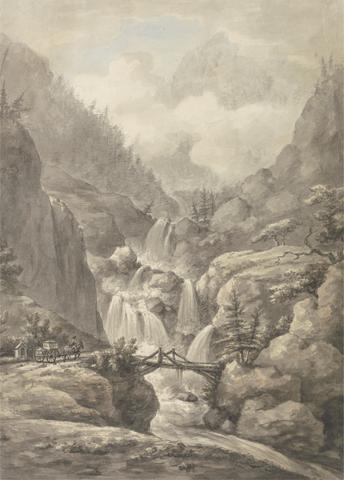 William Marlow A Chaisse passing Through the Alps