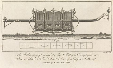 T. Prattent The Palanquin presented by the Marquis Cornwallis to Prince Abdul Calic, Eldest son of Tippoo Sultan