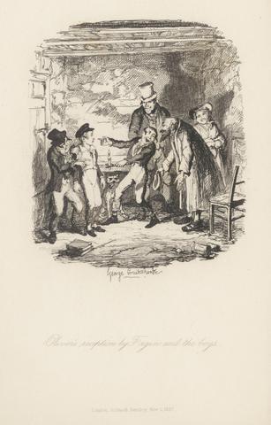 George Cruikshank Oliver's Reception by Fagin and the Boys