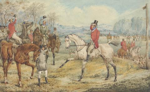 Henry Thomas Alken Illustration for R.S. Surtees', "The Analysis of the Hunting Field": The Meet: 'With Bright Faces and Merry Hearts'
