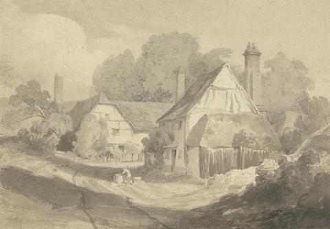 Cornelius Varley Cottages at Letherhead Surrey